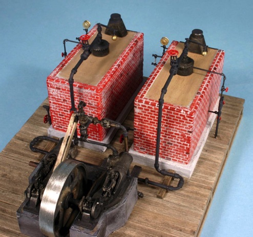 Richard Senges, MMR - Western Scale models steam engine connected to two boilers