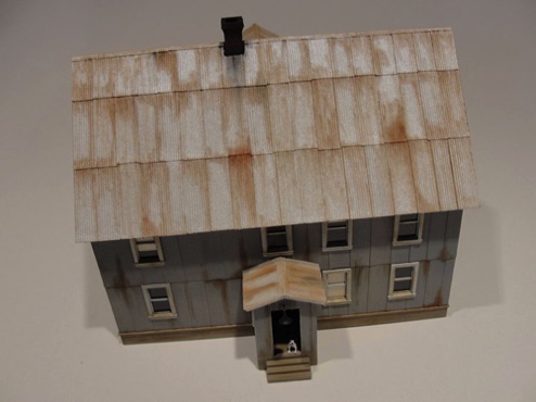 Geoff Hamway - Pandora House - Wild West Models Paper corrugated roofing on roof and sides