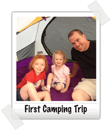 Daddy and girls camping
