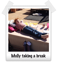 Molly relaxing from hard work