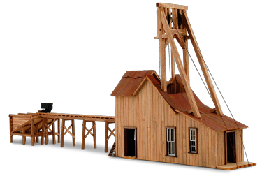 Atlantic cable mine - back right view - wild west models