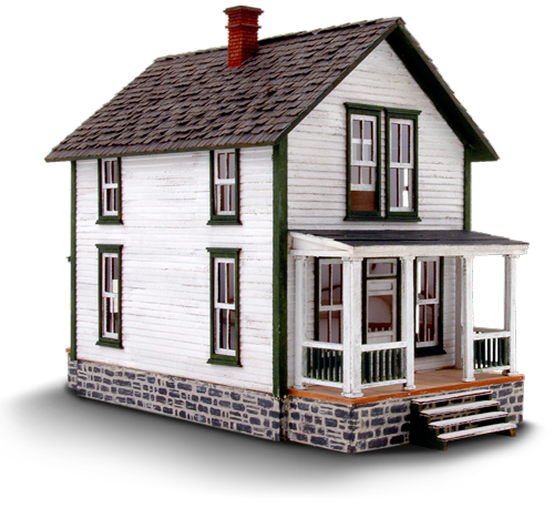 Pitkin House - Front Left View - Wild west Models