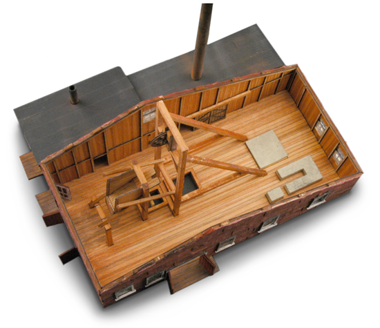 Quartz Hill Mine-top interior view-wild west models