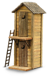 HO two-story outhouse - wild west models
