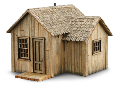 Tommy Knockers Cabin-wild west models - front view