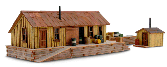 Track side warehouse - street view extended - wild west models