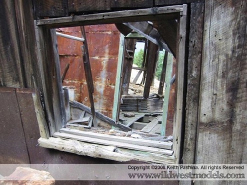 Exterior window of the forge room looking into the shaft house Exterior window of the forge room looking into the shaft house