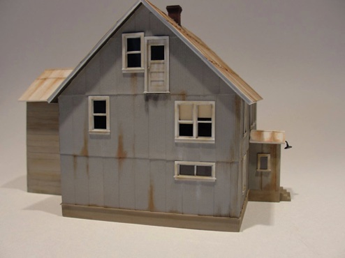 Geoff Hamway - Pandora House - Wild West Models Paper corrugated roofing on roof and sides