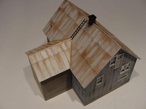 Geoff Hamway - Pandora House - Wild West Models Paper corrugated roofing on roof and sides Geoff Hamway - Pandora House - Wild West Models Paper corrugated roofing on roof and sides