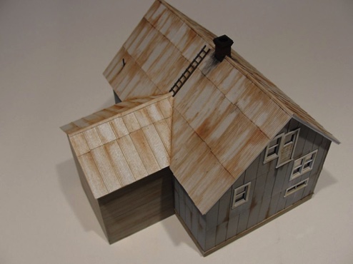 Geoff Hamway - Pandora House - Wild West Models Paper corrugated roofing on roof and sides