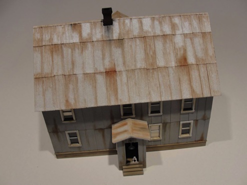 Geoff Hamway - Pandora House - Wild West Models Paper corrugated roofing on roof and sides Geoff Hamway - Pandora House - Wild West Models Paper corrugated roofing on roof and sides
