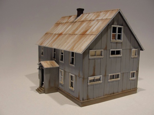Geoff Hamway - Pandora House - Wild West Models Paper corrugated roofing on roof and sides Geoff Hamway - Pandora House - Wild West Models Paper corrugated roofing on roof and sides