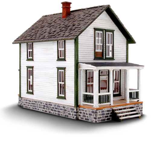 Pitkin House - Front Left View - Wild west Models