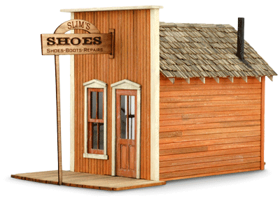 Slim's Shoe Shop-front right view-wild west models